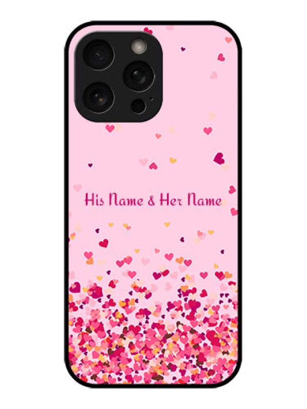 Custom iPhone 16 Pro Custom Metal Phone Case - Floating Hearts Design