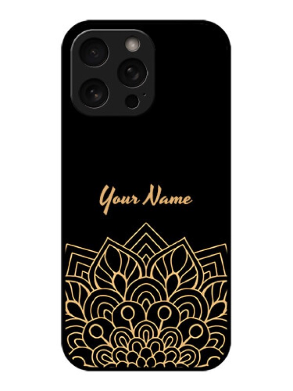 Custom iPhone 16 Pro Custom Metal Phone Case - Golden Mandala Design