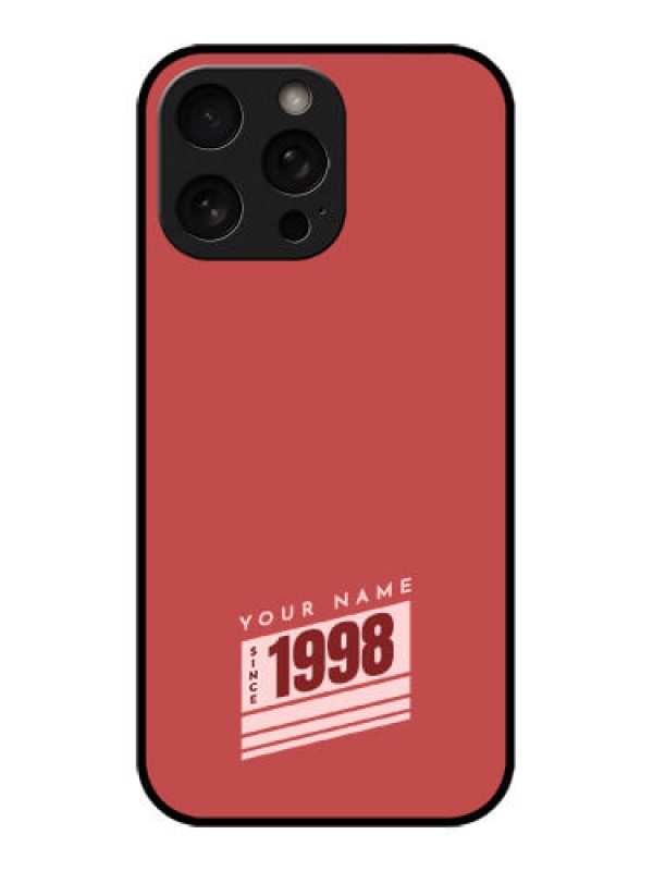 Custom iPhone 16 Pro Custom Metal Phone Case - Red Custom Year Of Birth Design