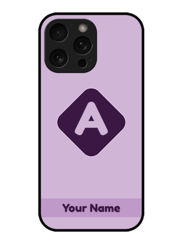 Custom iPhone 16 Pro Custom Metal Phone Case - Custom Letter In Curved Badge Design