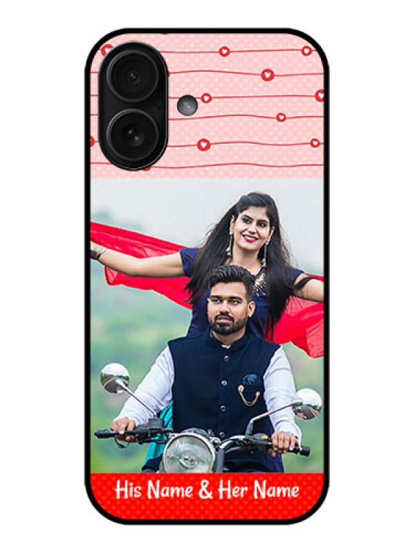 Custom iPhone 16 Custom Metal Phone Case - Red Pattern Case Design