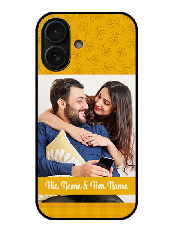 Custom iPhone 16 Custom Metal Phone Case - Yellow Floral Design