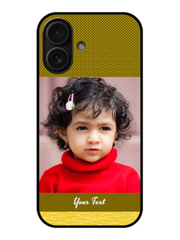 Custom iPhone 16 Custom Metal Phone Case - Simple Green Color Design