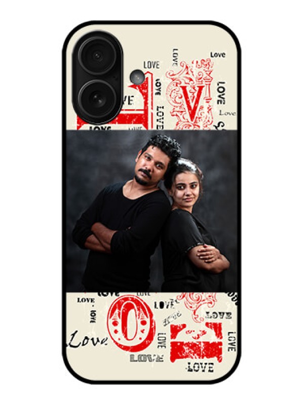 Custom iPhone 16 Custom Metal Phone Case - Trendy Love Design Case