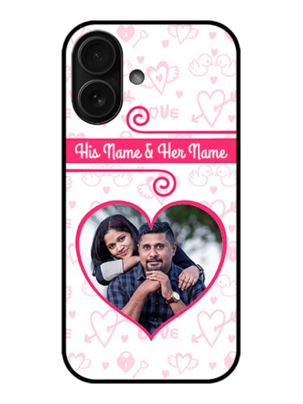 Custom iPhone 16 Custom Metal Phone Case - Heart Shape Love Design