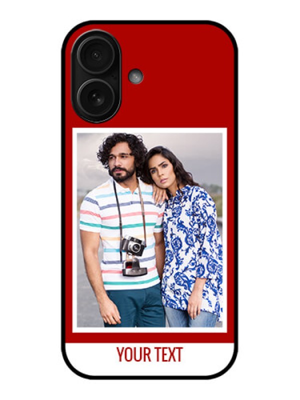 Custom iPhone 16 Custom Metal Phone Case - Red Color Design
