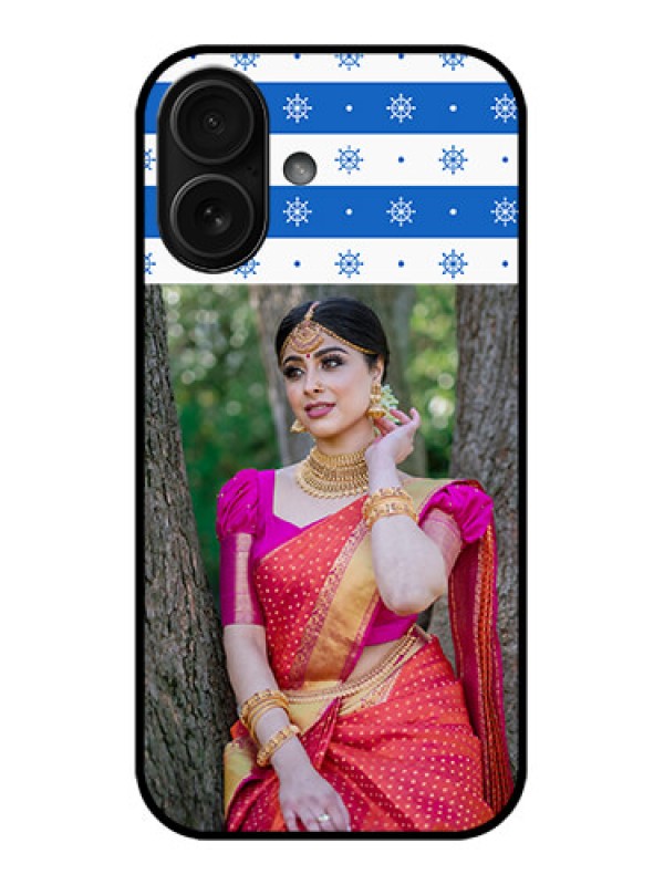 Custom iPhone 16 Custom Metal Phone Case - Snow Pattern Design