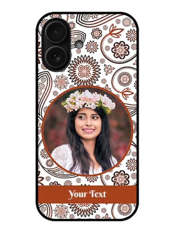 Custom iPhone 16 Custom Metal Phone Case - Abstract Flower Design