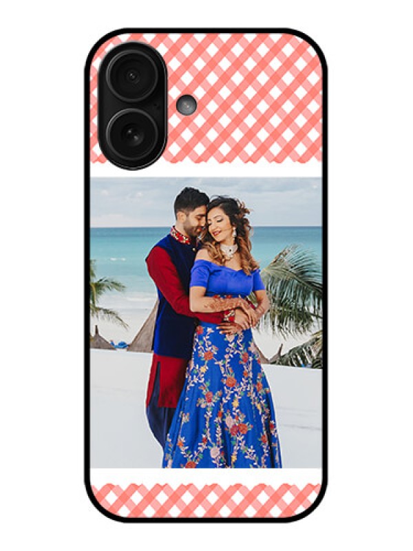 Custom iPhone 16 Custom Metal Phone Case - Pink Pattern Design