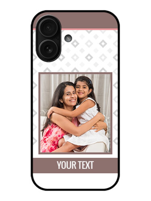 Custom iPhone 16 Custom Metal Phone Case - Simple Diamond Design