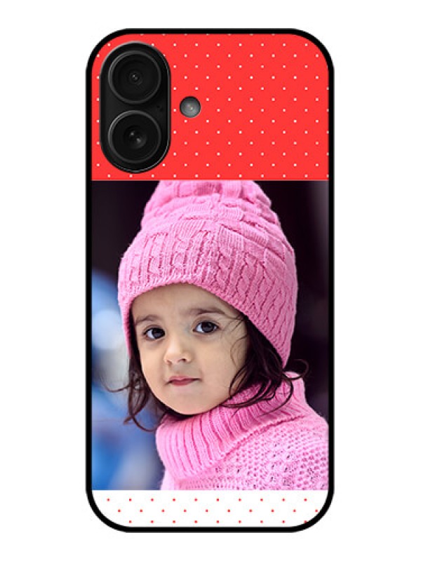 Custom iPhone 16 Custom Metal Phone Case - Red Pattern Design