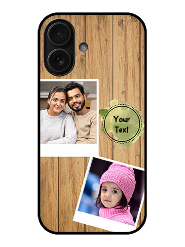 Custom iPhone 16 Custom Metal Phone Case - Wooden Texture Design