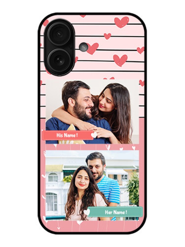 Custom iPhone 16 Custom Metal Phone Case - Photo With Heart Design