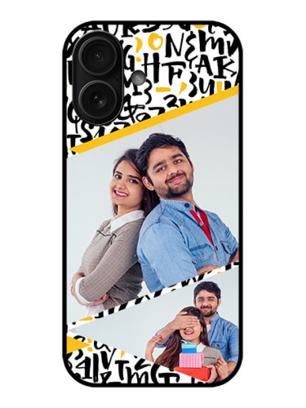 Custom iPhone 16 Custom Metal Phone Case - Letters Pattern Design