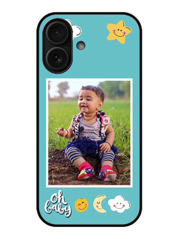 Custom iPhone 16 Custom Metal Phone Case - Smiley Kids Stars Design