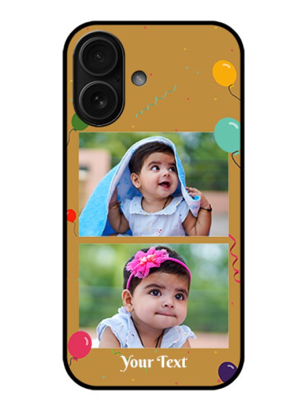 Custom iPhone 16 Custom Metal Phone Case - Image Holder With Birthday Celebrations Design