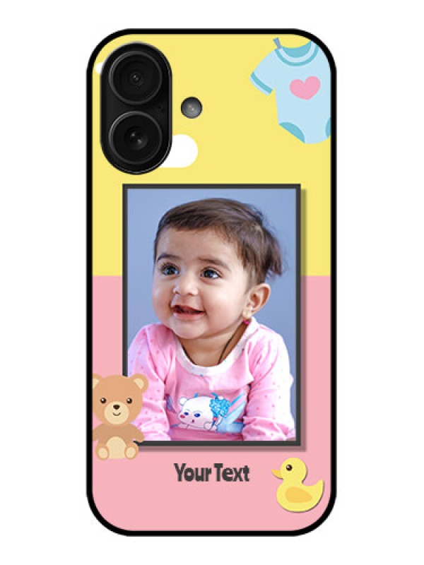 Custom iPhone 16 Custom Metal Phone Case - Kids 2 Color Design