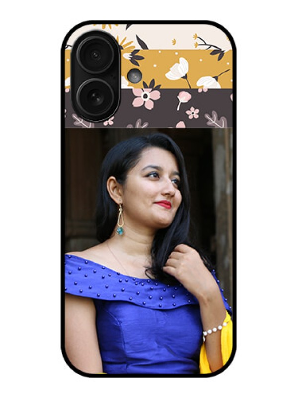 Custom iPhone 16 Custom Metal Phone Case - Stylish Floral Design