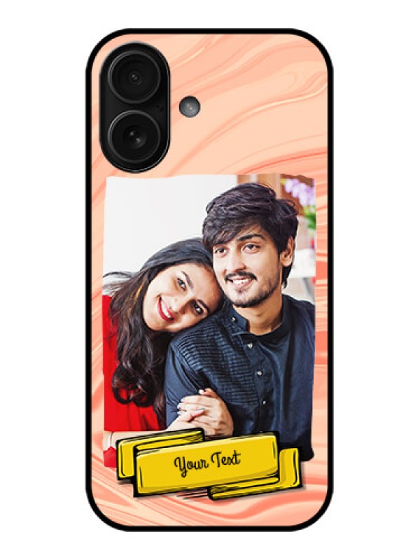 Custom iPhone 16 Custom Metal Phone Case - Marble Texture Design