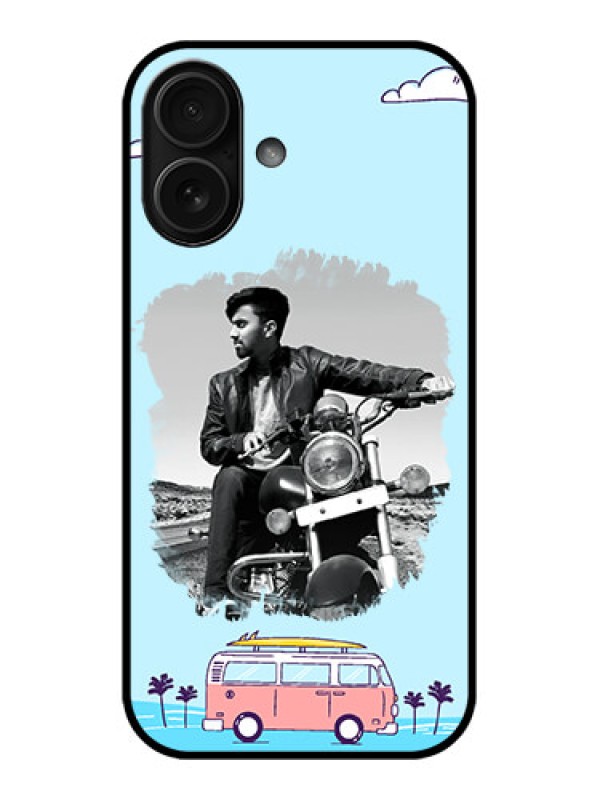 Custom iPhone 16 Custom Metal Phone Case - Travel and Adventure Design