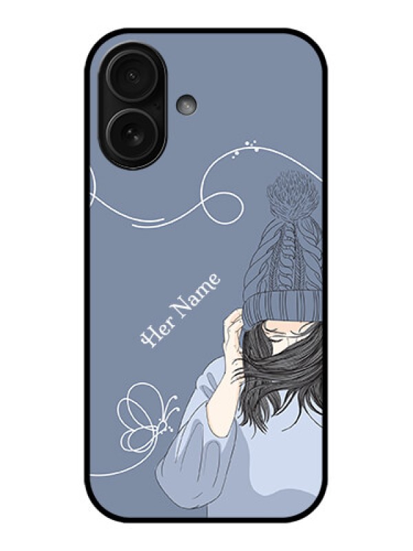 Custom iPhone 16 Custom Metal Phone Case - Girl In Winter Outfit Design