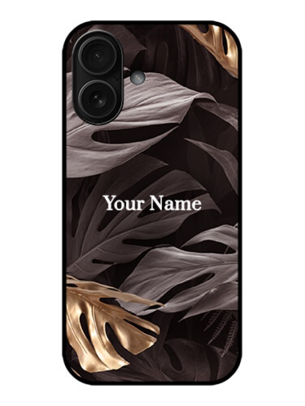Custom iPhone 16 Custom Metal Phone Case - Wild Leaves Digital Paint Design