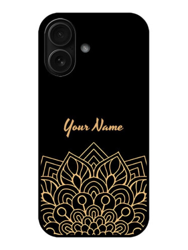 Custom iPhone 16 Custom Metal Phone Case - Golden Mandala Design