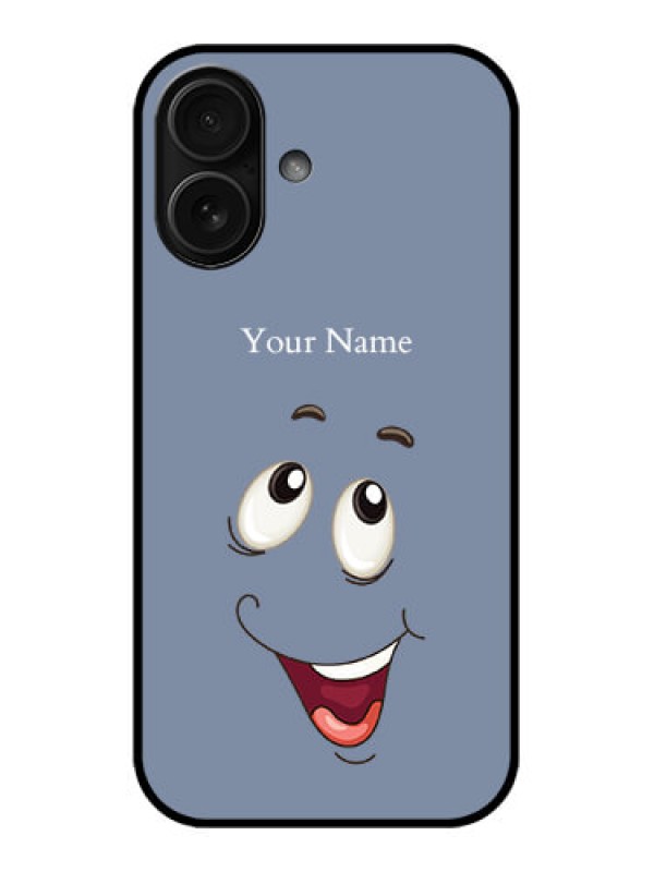 Custom iPhone 16 Custom Metal Phone Case - Laughing Cartoon Face Design