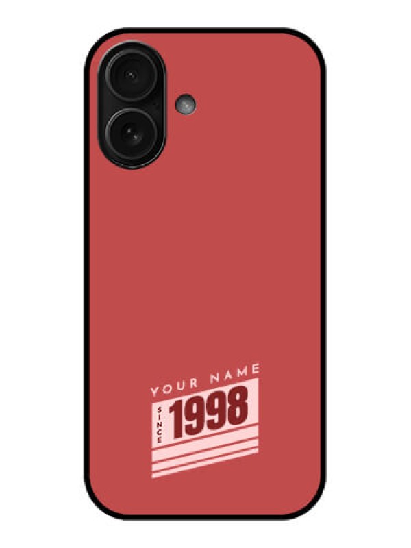 Custom iPhone 16 Custom Metal Phone Case - Red Custom Year Of Birth Design