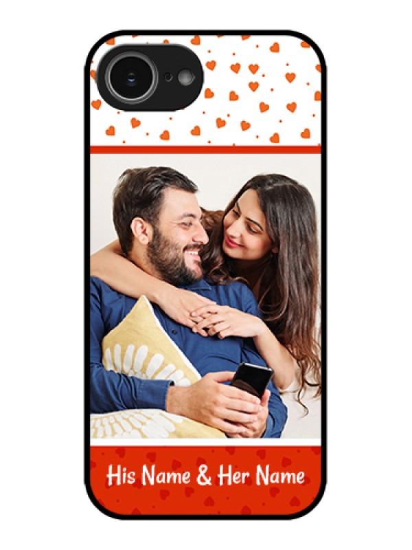 Custom Apple iPhone 16e Custom Metal Phone Case - Orange Love Symbol Design