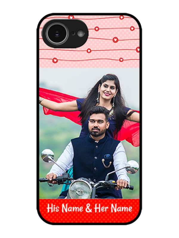 Custom Apple iPhone 16e Custom Metal Phone Case - Red Pattern Case Design