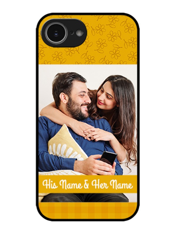 Custom Apple iPhone 16e Custom Metal Phone Case - Yellow Floral Design