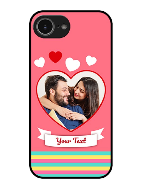 Custom Apple iPhone 16e Custom Metal Phone Case - Love Shapes Doodle Design