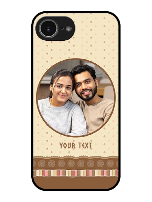 Custom Apple iPhone 16e Custom Metal Phone Case - Brown Dotted Mobile Case Design