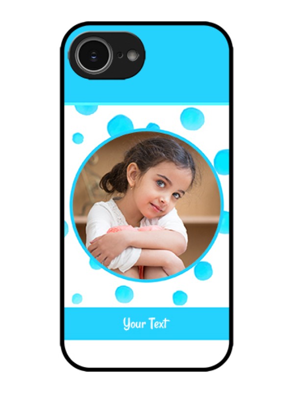 Custom Apple iPhone 16e Custom Metal Phone Case - Blue Bubbles Pattern Design