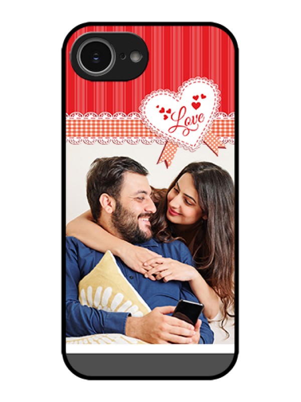 Custom Apple iPhone 16e Custom Metal Phone Case - Red Love Pattern Design