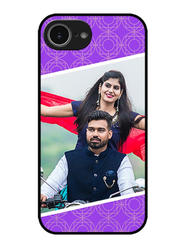 Custom Apple iPhone 16e Custom Metal Phone Case - Violet Color Pattern Design