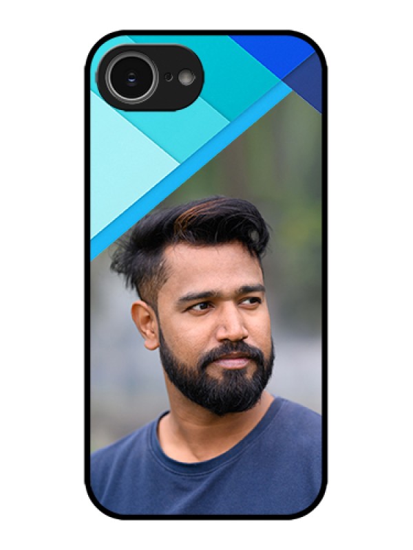 Custom Apple iPhone 16e Custom Metal Phone Case - Blue Pattern Design