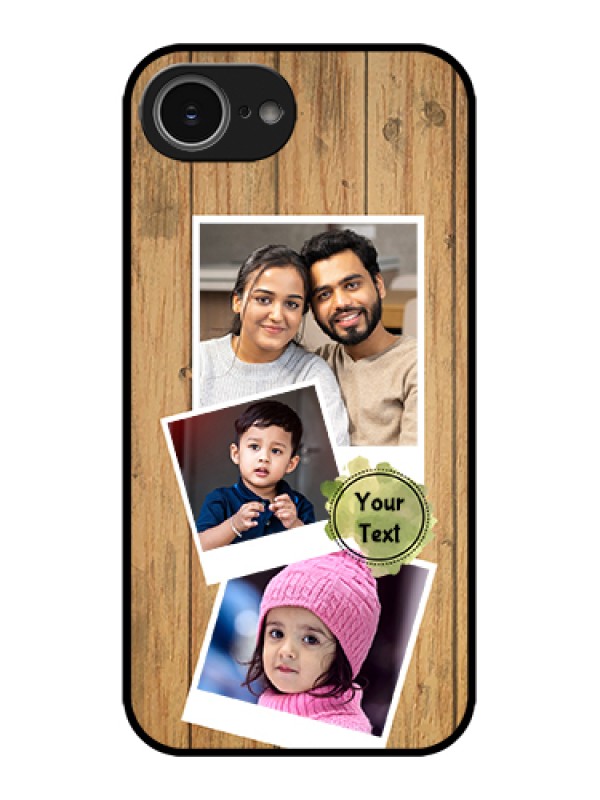 Custom Apple iPhone 16e Custom Metal Phone Case - Wooden Texture Design