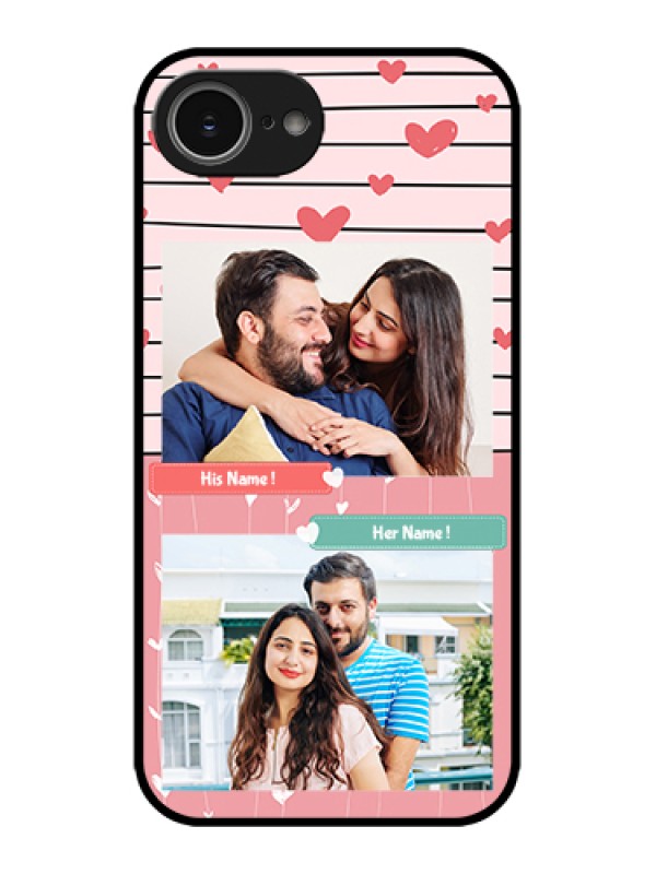 Custom Apple iPhone 16e Custom Metal Phone Case - Photo With Heart Design