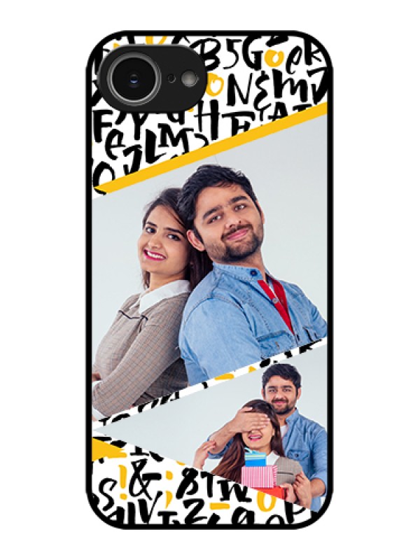 Custom Apple iPhone 16e Custom Metal Phone Case - Letters Pattern Design