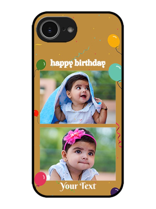 Custom Apple iPhone 16e Custom Metal Phone Case - Image Holder With Birthday Celebrations Design