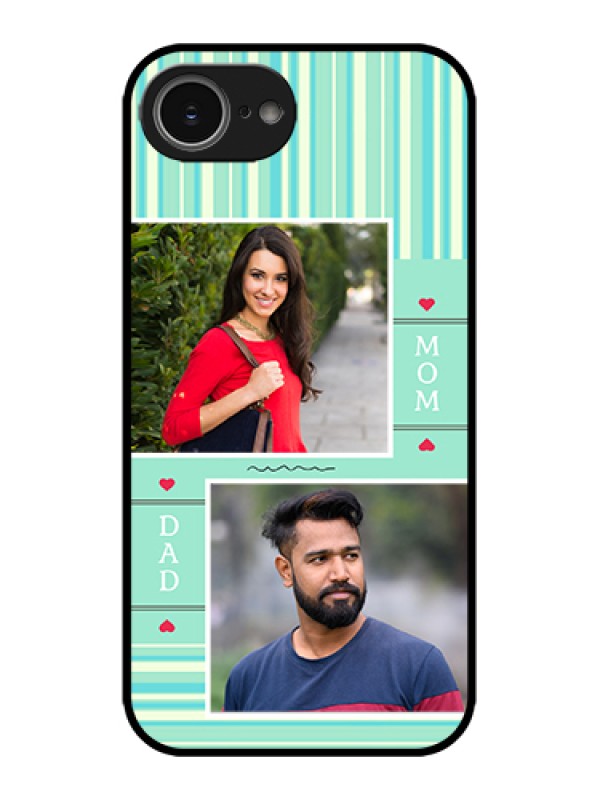 Custom Apple iPhone 16e Custom Metal Phone Case - Mom & Dad Pic Design