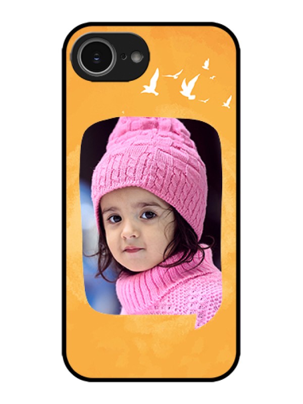 Custom Apple iPhone 16e Custom Metal Phone Case - Water Color Design With Bird Icons