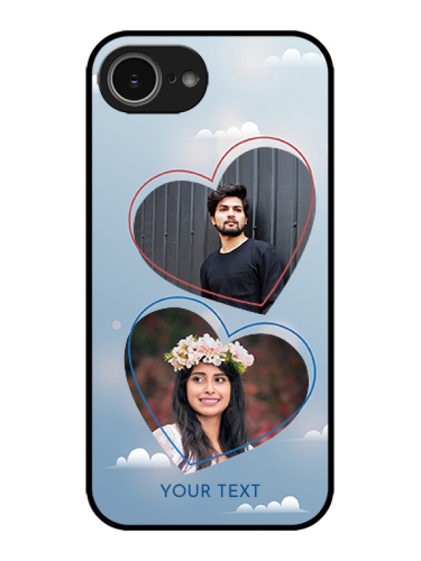 Custom Apple iPhone 16e Custom Metal Phone Case - Blue Color Couple Design