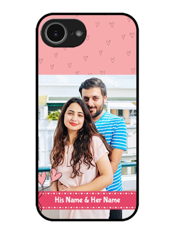 Custom Apple iPhone 16e Custom Metal Phone Case - Love Design Peach Color