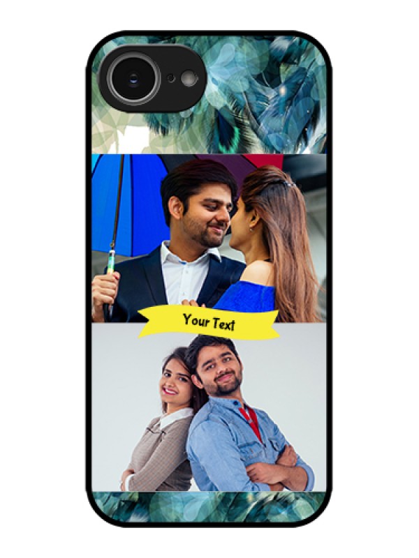 Custom Apple iPhone 16e Custom Metal Phone Case - Image With Boho Peacock Feather Design