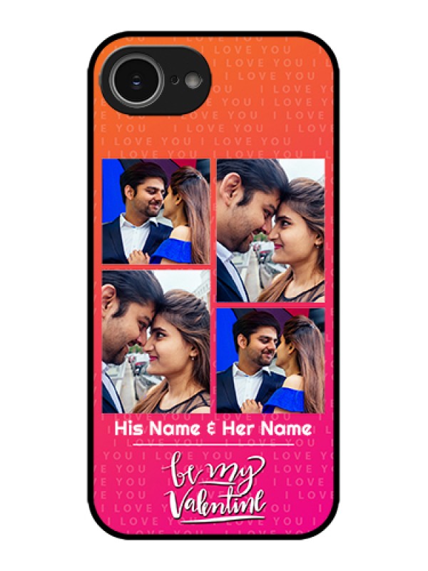 Custom Apple iPhone 16e Custom Metal Phone Case - I Love You Pink Design