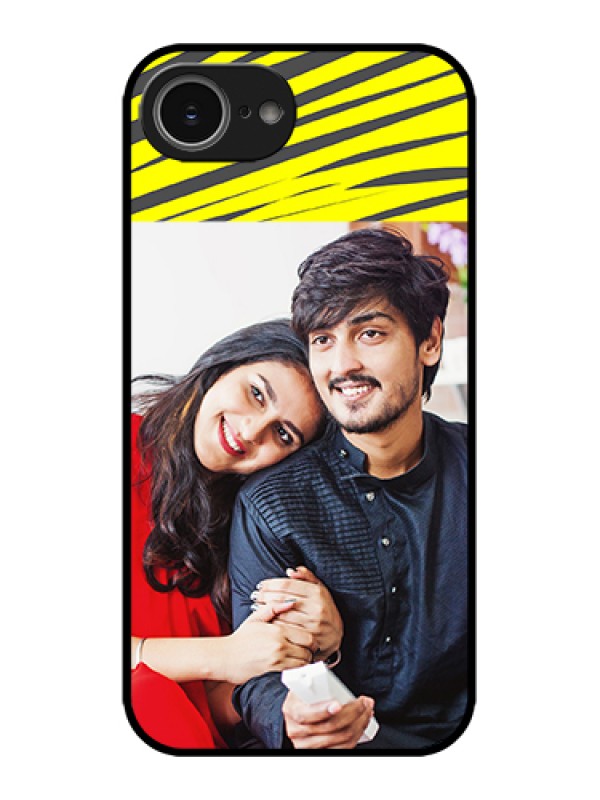 Custom Apple iPhone 16e Custom Metal Phone Case - Yellow Abstract Design