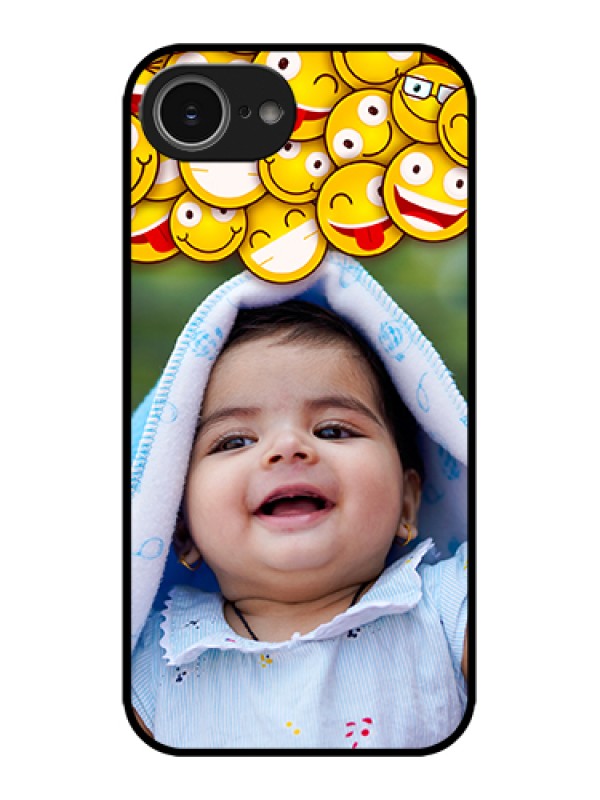 Custom Apple iPhone 16e Custom Metal Phone Case - With Smiley Emoji Design